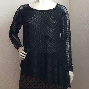 Free People lace knit asymmetrical hem